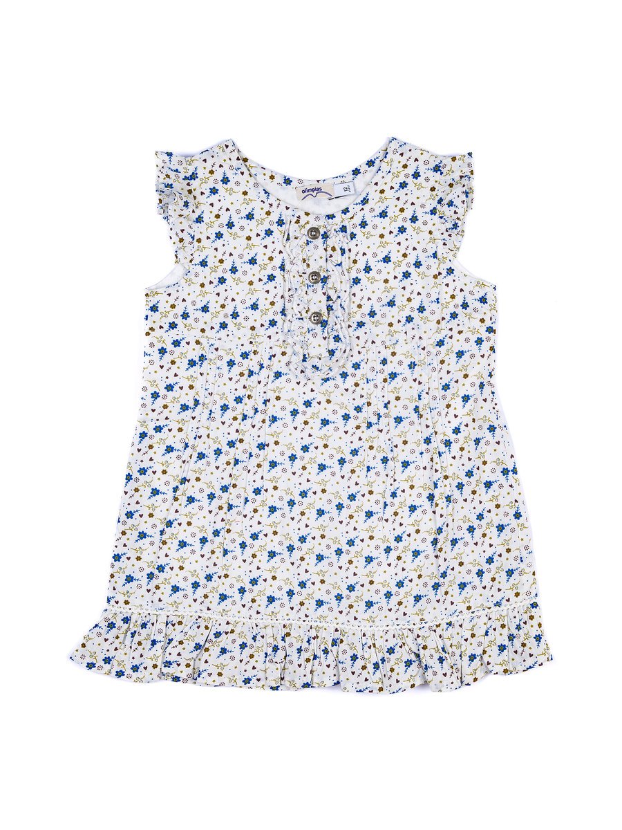 Dziewczęca sukienka w kwiatki biała Olimpias r.86