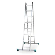 Drabiny - ALVE Aluminiowa uniwersalna drabina przegubowa FORTE, 4x4 szczebli, długość 4,76 m 558017 - miniaturka - grafika 1