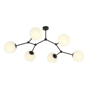 Emibig SPACE 6 BLACK/OPAL 1133/6 lampa sufitowa czarna szkolne klosze 1133/6 - Lampy sufitowe - miniaturka - grafika 1