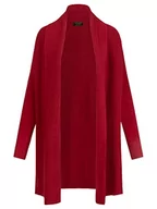 Płaszcze damskie - ApartFashion Women's APART dziergany płaszcz z zawartością kaszmiru, czerwony, normalny, czerwony, M - miniaturka - grafika 1