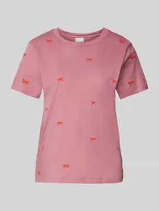 T-shirt z wyhaftowanym motywem model ‘CAMINO’ - Koszulki i topy damskie - miniaturka - grafika 1