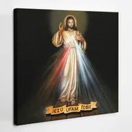 Ikony i obrazy sakralne - Jezu Ufam Tobie - obraz polycanvas, 40x40 - miniaturka - grafika 1