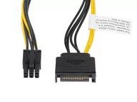 Kable komputerowe i do monitorów - LANBERG LANBERG Kabel SATA zasilający PCI Express 6Pin 20cm (CA-SA6P-10CU-0020) - miniaturka - grafika 1