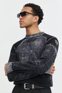 Swetry męskie - Diesel sweter bawełniany kolor czarny lekki - grafika 1