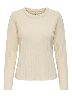 ONLY Sweter w kolorze beżowym - Swetry damskie - miniaturka - grafika 1