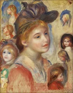 Plakaty - Galeria Plakatu, Plakat, Study of Girls&rsquo; Heads, Pierre-Auguste Renoir, 50x70 cm - miniaturka - grafika 1