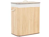 Kosze wiklinowe - Kosz bambusowy z pokrywką jasne drewno KANDY - miniaturka - grafika 1