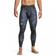Spodnie sportowe męskie - Męskie legginsy treningowe Under Armour UA Hg Armour Prtd Lgs - szare - UNDER ARMOUR - miniaturka - grafika 1