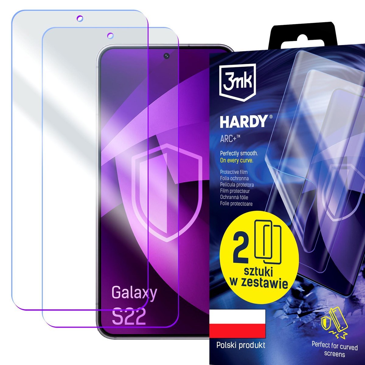 2szt antyuderzeniowa folia ochronna na Samsung Galaxy S22 5G - 3mk HARDY® ARC+™