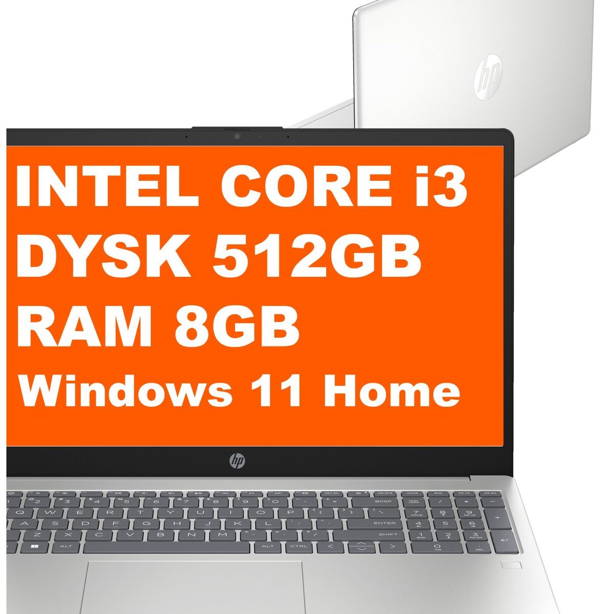 HP 15-fd0133wm / B4KT4UA / Intel i3 / 8GB / 512GB / Intel UHD / FullHD / Win 11 / Srebrny