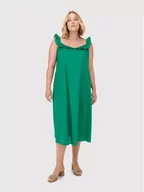 Sukienki - Only Carmakoma Sukienka codzienna Ally 15262056 Zielony Regular Fit - miniaturka - grafika 1