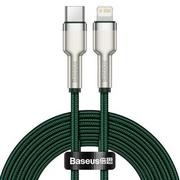 Kable komputerowe i do monitorów - Baseus Kabel Baseus Cafule Metal USB-C do Lightning 20W 1m, zielony 6953156202092 - miniaturka - grafika 1