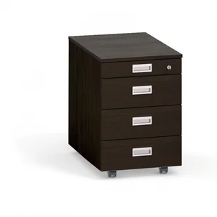B2B Partner Kontener na kółkach PRIMO Classic, 4 szuflady, wenge 519870 - Szafki biurowe - miniaturka - grafika 3