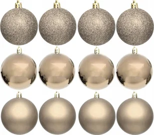 Koopman BOMBKA DEKORACYJNA PLASTIKOWA BEZPIECZNA 12SZT ŚR 60MM CHAMPAGNE - Bombki - miniaturka - grafika 1