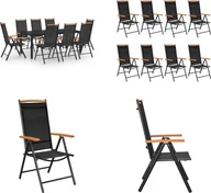 Meble ogrodowe - vidaXL 9-częściowy ogrodowy zestaw jadalny aluminiowy czarny - Ogrodowy zestaw jadalny - Ogrodowe zestawy jadalne - Zestawy ogrodowe - Zestawy ogrodowe - miniaturka - grafika 1