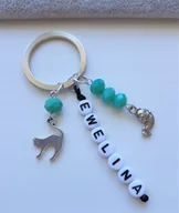 Breloki - Zielony Brelok Breloczek Do Kluczy Kot Ryba Imię - miniaturka - grafika 1