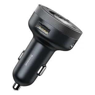 Baseus Enjoy transmiter FM ładowarka samochodowa LED 2x USB / 3,5mm jack bezprzewodowy odtwarzacz MP3 Bluetooth 5.0 3.4A czarny (CCLH-01) - Ładowarki samochodowe - miniaturka - grafika 2