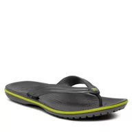 Klapki i japonki damskie - Crocs Japonki Crocband Flip 11033 Graphite/Volt Green - miniaturka - grafika 1