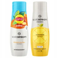 Syropy i koncentraty owocowe - 2x Syrop SodaStream Lipton Ice Tea Peach Zero Bez Cukru + Lemoniada Cytryna - miniaturka - grafika 1