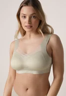 Biustonosze - Szary Biustonosz Sportowy z Siateczką i Usztywnionymi Miseczkami Zerirae - miniaturka - grafika 1