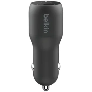BELKIN Ładowarka Dual Car Charger 1x USB-A 1x USB-C CCB004BTBK CCB004BTBK - Ładowarki samochodowe - miniaturka - grafika 1