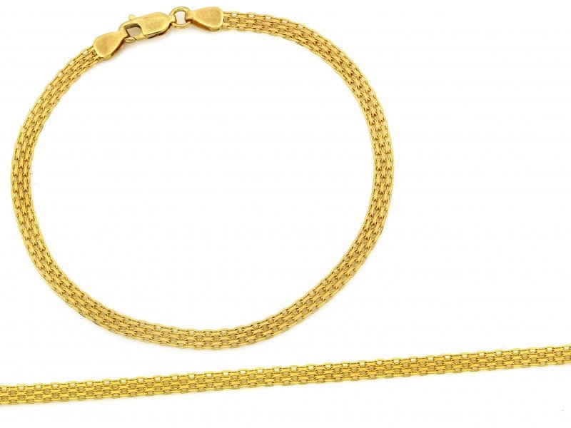 Bransoletka złota 585 splot bismarck 3 mm elegancka stylowa na prezent r19