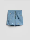 Skarpetki dla dzieci - Reserved - Szorty kąpielowe z haftem - granatowy - miniaturka - grafika 1