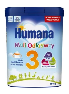 Humana 3 Mali Odkrywcy, mleko w proszku modyfikowane po 12 miesiącu, 650 g - Mleko modyfikowane - miniaturka - grafika 1