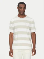 Koszulki męskie - BOSS T-Shirt TalesStripe 50499334 Beżowy Relaxed Fit - miniaturka - grafika 1