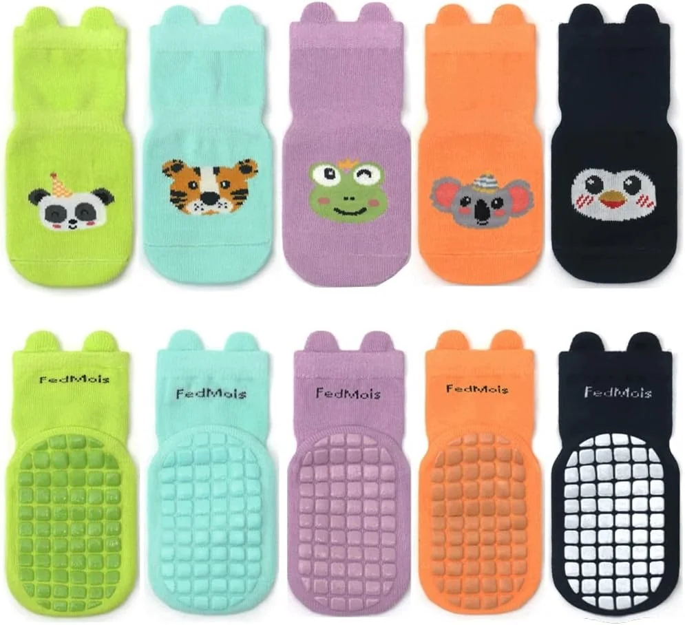 Skarpetki niemowlęce antypoślizgowe bawełniane 1-3 lat Panda 5-pack