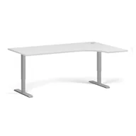 Stoły i stoliki do biura - Stół z regulacją wysokości, 1 silnik, 745 - 1235 mm, narożnik L/P, blat 1800 x 1200 mm, podstawa szara, biały - miniaturka - grafika 1