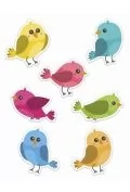 dekoracje okienne wiosenne - ptaszki 01 - Dekoracje sali - miniaturka - grafika 1