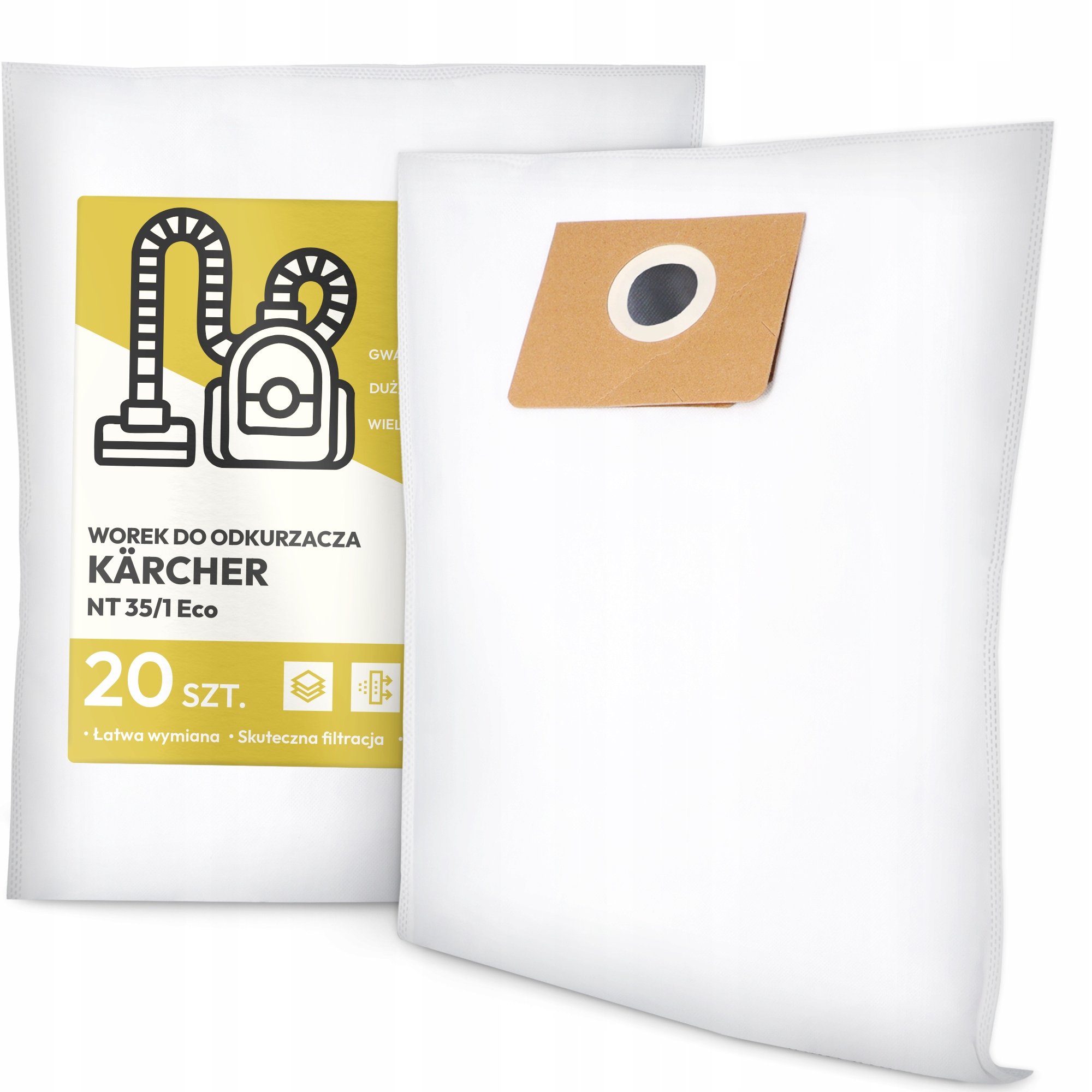 20x Worek do Odkurzacza Kärcher Nt 35/1 Eco Syntetyczny Duży Torba Worki G9