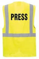 Odzież robocza - Kamizelka odblaskowa PRESS - kieszenie, nadruk, rozmiar XXL - miniaturka - grafika 1