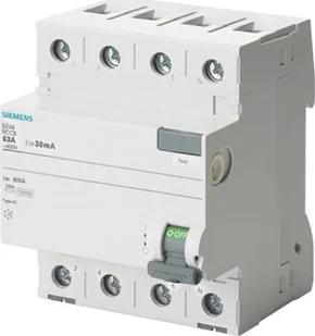 Siemens Wyłącznik różnicowoprądowy 4P 40A 100mA typ AC - Bezpieczniki elektryczne - miniaturka - grafika 1