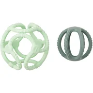 Gryzaki dla dzieci - NATTOU Teether Silicone Ball 2 in 1 gryzak Mint 4 m+ 2 szt. - miniaturka - grafika 1
