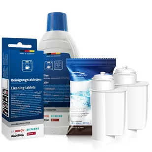 Zestaw Bosch, Filtr Aqualogis AL-Inte 2szt, Siemens Tabletki TZ80001, Bosch Odkamieniacz 311968 500ml - Akcesoria i części do ekspresów do kawy - miniaturka - grafika 1