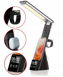 LAMPKA BIURKOWA LED ŁADOWARKA INDUKCYJNA 5W1 LW-N61 - Ładowarki do telefonów - miniaturka - grafika 1