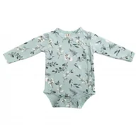 Śpiworki dla dzieci - Błękitne body niemowlęce wzór eukaliptus-68-74 - miniaturka - grafika 1