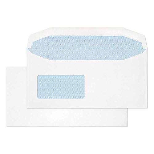Blake Everyday 114 X 229 Mm 110 gsm Portfel Wysyłkowy Gumowane Odwrócone Okienko 3077Rev Biały Pakiet 500