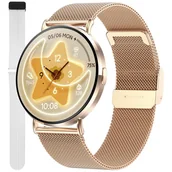 Smartwatch - Zegarek Smartwatch Damski Enter SAT06.110.1410.252-SET różowe złoto - miniaturka - grafika 1