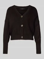 Swetry damskie - Kurtka z dzianiny o kroju regular fit z ozdobnymi guzikami model ‘LEA’ - miniaturka - grafika 1