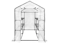 Szklarnie ogrodowe - Mini tunel szklarniowy z półkami szklarnia 1,4x1,4x2m Biały - miniaturka - grafika 1