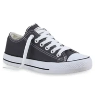 Trampki damskie - Mytrendshoe Damskie Trampki Niskie Płócienne Buty Casualowe Sznurowane Buty Sportowe 94237, Kolor: Ciemnoszary Lucky, Rozmiar: 44 - miniaturka - grafika 1