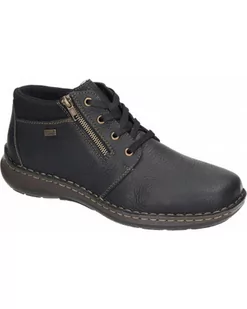 TRZEWIKI RIEKER - 670079-01 BLACK - Rieker - Półbuty męskie - miniaturka - grafika 1