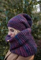 Czapki damskie - CRAZYCOLOR wrzosowa czapka - miniaturka - grafika 1