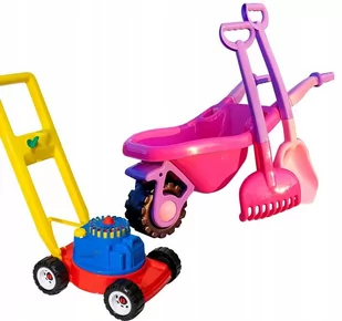 Hemar Różowa Ogrodowa Taczka 74 Cm + Łopatka, Grabki, Kosiarka - Zabawki do piasku - miniaturka - grafika 1