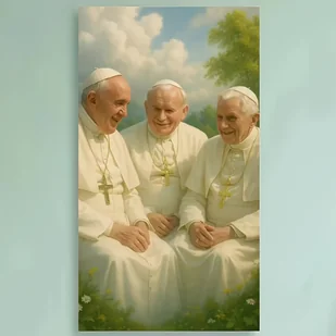 TEMU Duża do malowania diamentowego 5D: Jan Paweł II i dwaj inni papieże, pełne okrągłe kamienie, DIY zestaw rękodzieła, dekoracja domu – idealny - Rękodzieło - miniaturka - grafika 1
