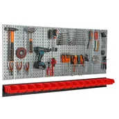 Pozostałe wyposażenie warsztatu - Metalowa tablica narzędziowa uchwyty 15 kuwet - miniaturka - grafika 1