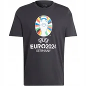 Koszulki męskie - Koszulka męska adidas Euro24 czarna IT9291 M - miniaturka - grafika 1